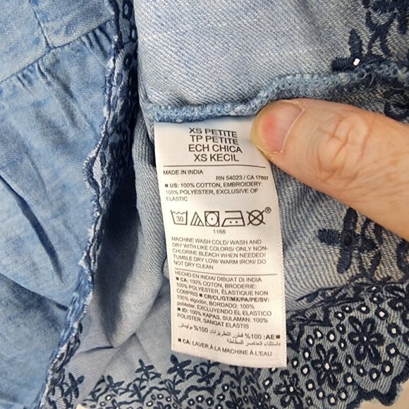 NWT Old Navy Boho Embroidered Top XSP - Picture 5 of 5